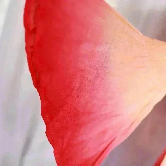 NWT Torrid Size 1X Orange Ombre Smocked Challis Cold Shoulder Bell Sleeve Blouse - Picture 7 of 12